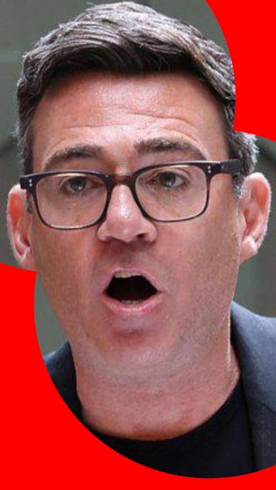 Andy Burnham has short dark hair and wears glasses