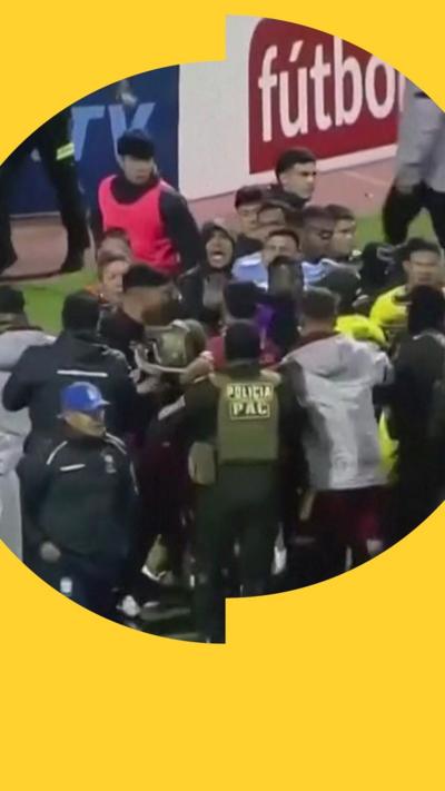 Lots of people grabbing and shouting at each other