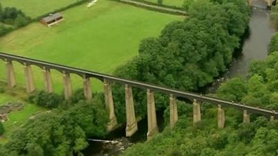 Pontcysyllte aqueduct is one of three World Heritage Sites in Wales