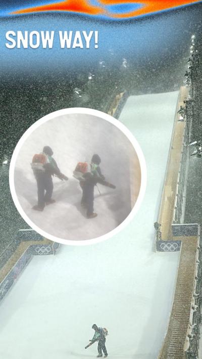 Heavy winds and snow at the Big Air slope