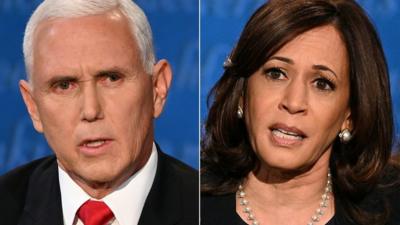 Mike Pence and Kamala Harris