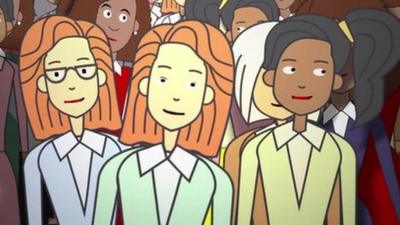 Animation of a group of women