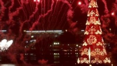 Floating Christmas tree in Brazil