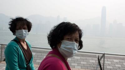 Polluted Hong Kong skyline. Photo by Lam Yik Fei/Getty Images