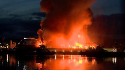 Belfast harbour fire