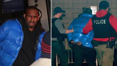 R Kelly hands himself in to Chicago police