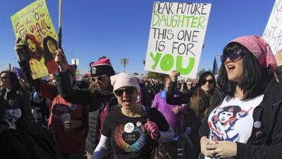 The women's march in Las Vegas.