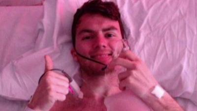 Stephen Sutton in hospital bed