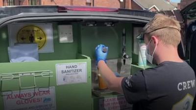 Pint being poured in a van