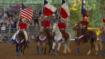 Women horse riding in Texas