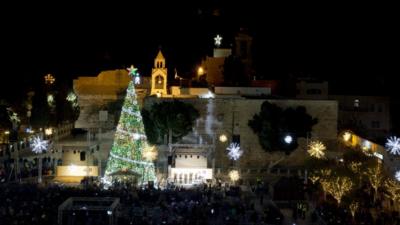 The Christmas tree in Manger Square, Bethlehem