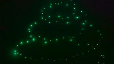A flying drone light display