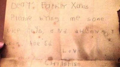 Letter sent to Father Christmas in the 1930s