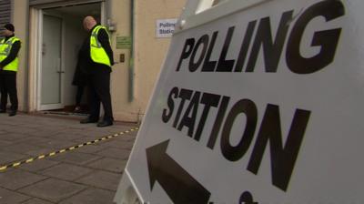 Polling station sign