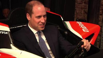 Prince William testing out racing game