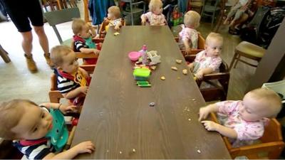 babies around a table