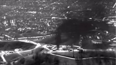 Infrared imagery of the methane leak shows a black cloud coming from the ground