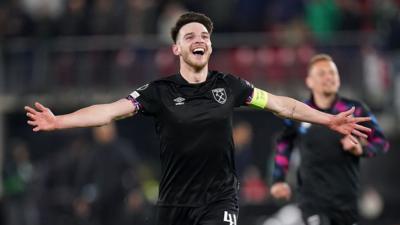 Declan Rice celebrates