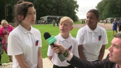 Kids at the Somme memorial