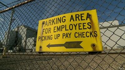 Sign outside Lorain, Ohio steel plant