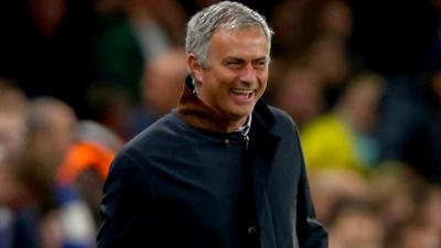 Chelsea manager Jose Mourinho smiles during his side's 2-1 win over Dynamo Kiev in the Champions League