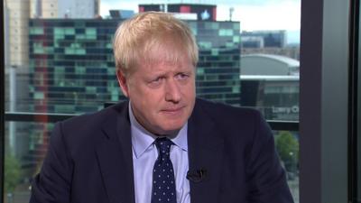 Boris Johnson talking to Andrew Marr