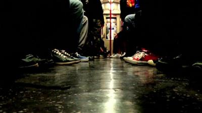 Feet on the London underground