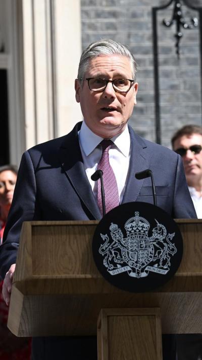 6 Prime Minister Keir Starmer delivers his last speech as PM outside 10 Downing Street