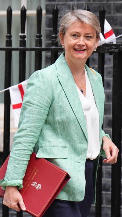 Foreign Secretary Yvette Cooper arrives in Downing Street, London, for the final Cabinet meeting