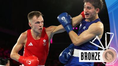 Watch as team GB's Lewis Richardson wins bronze in semi-finals of men's light middleweight