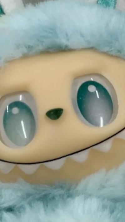 a sky blue labubu fake toy