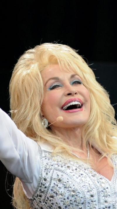 Dolly Parton in white top