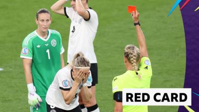Kathrin Hendrich reacts to red card