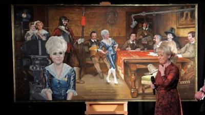 Dame Barbara Windsor unveils a painting