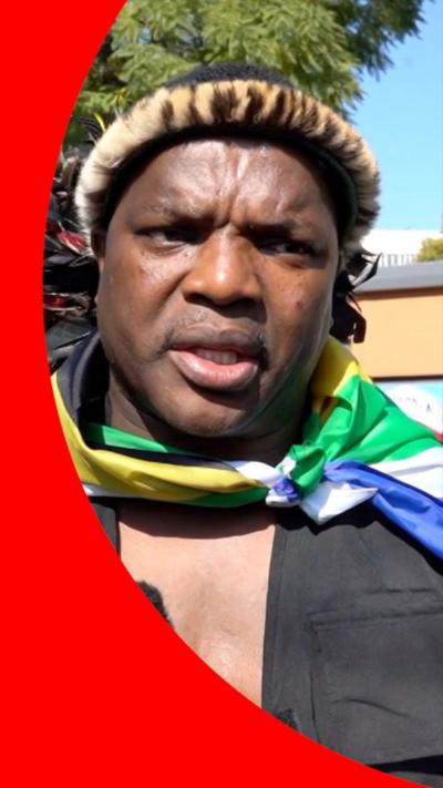 One of the protesters in South Africa