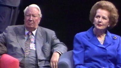 Ted Heath and Margaret Thatcher