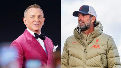 Daniel Craig (left) and Jurgen Klopp (right)