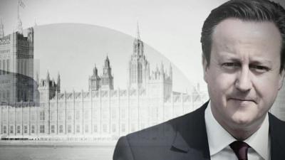 David Cameron in front of House of Parliament