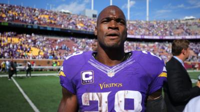 Minnesota Viking's star running back Adrian Peterson