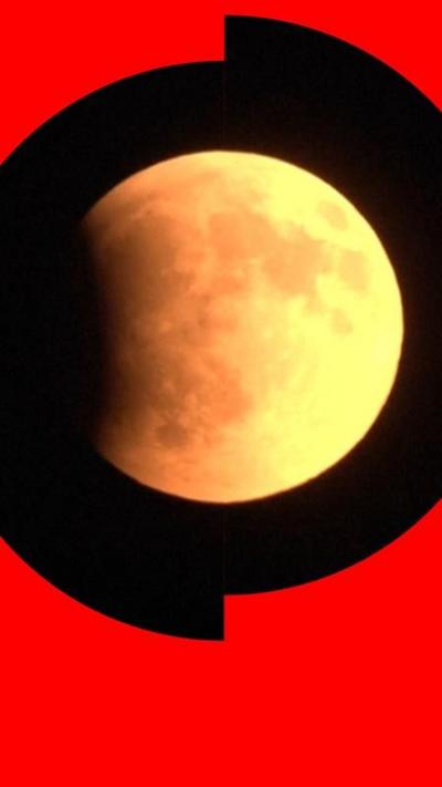 Blood Moon in the skies over Ankara, Turkey
