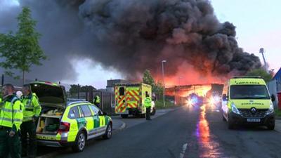 A fire in Bramley, Leeds.