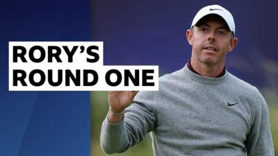 Rory McIlroy acknowledges crowd support during his opening round