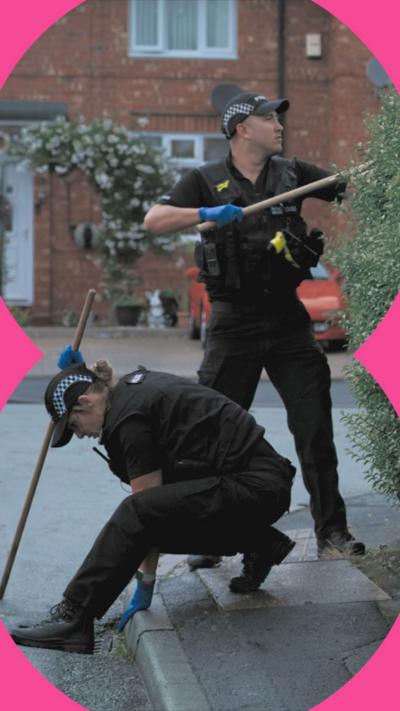 Police collect evidence at a crime scene 