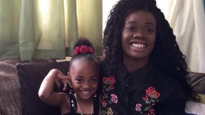 Kashane Swaby and her daughter Deniqua