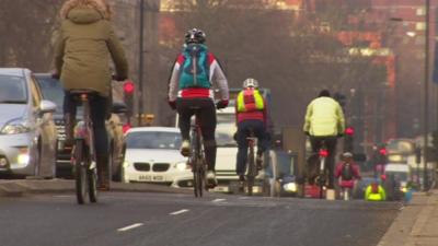 Cyclists in London