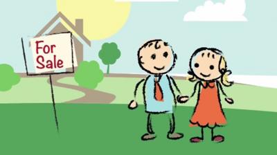 Graphic of couple and a house