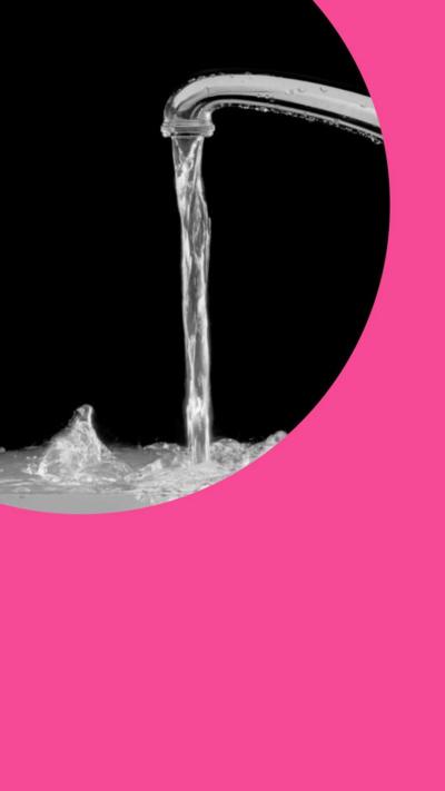 Water running from a tap in 1988