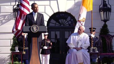 President Obama welcomes Pope Francis