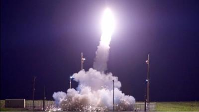 Terminal High Altitude Area Defense (THAAD) interceptor is launched