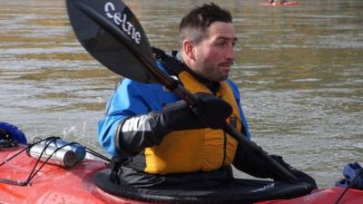 Ben Parkinson canoeing the Yukon River in Canada